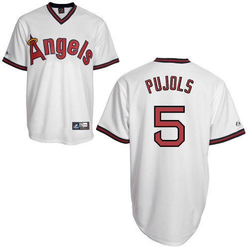 Albert Pujols #5 Youth Baseball Jersey-Los Angeles Angels of Anaheim Authentic Cooperstown White MLB Jersey